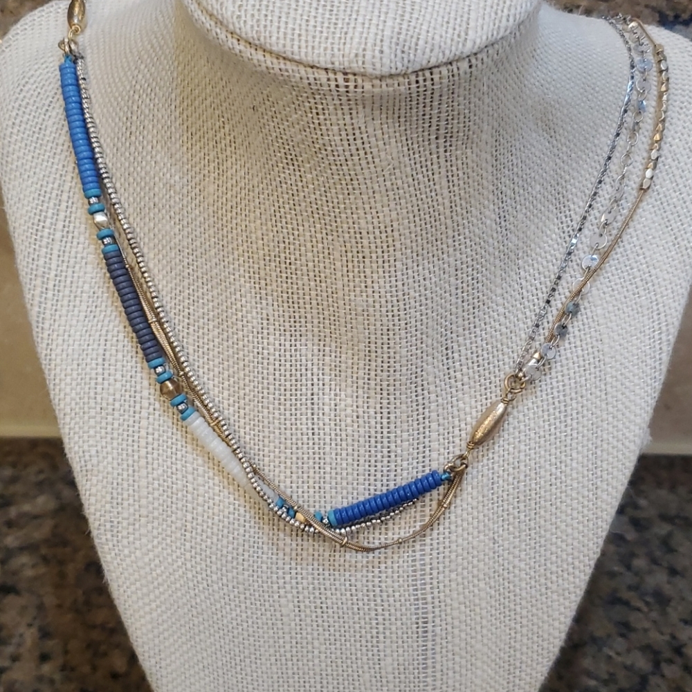 Helping Wrap blues and golds you can weat as a ner